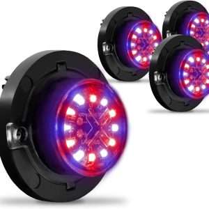 4pc Lampus Rojo/azul Snakeeye  Led Hideaway Strobe Light (luces De Policia Redondas)